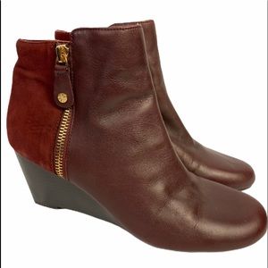 Women’s Isaac Mizrahi live burgundy leather boots